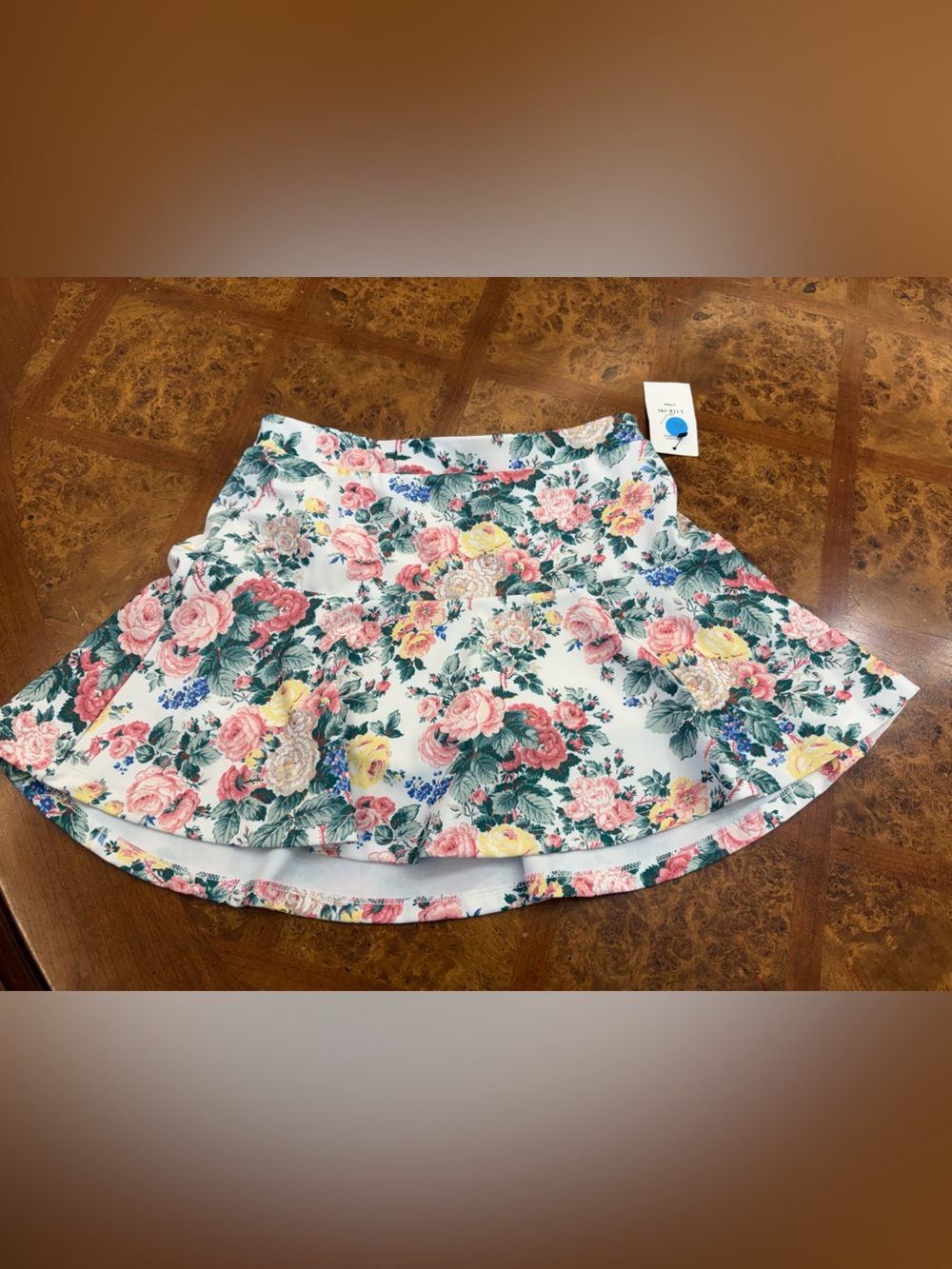 Polo by Ralph Lauren White Floral Skort with Pink Yellow Green Accents